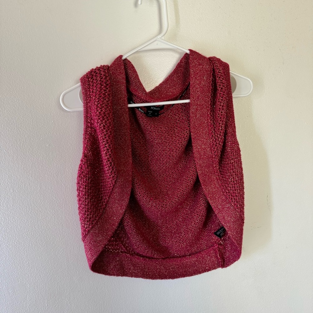 y2k knit cherry red sweater vest